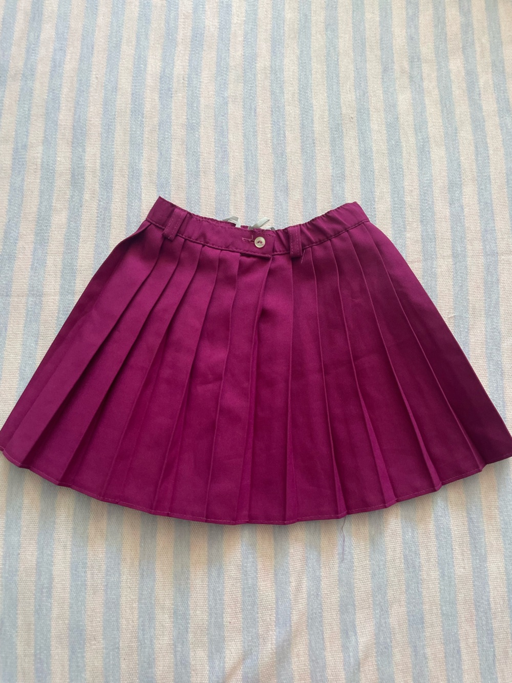 Vintage Girls Pleated Bright Magenta Skirt